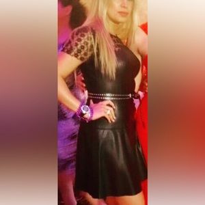 ZARA pleather skater dress. Size small